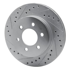 Dodge Dakota Brake Rotor (1) - Front Left - R1 Concepts - Drilled & Slotted - Silver - `97-`02